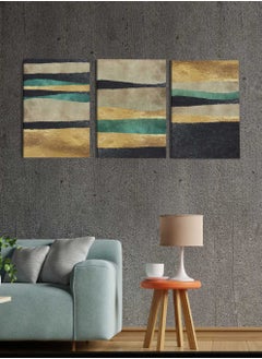 Buy Set Of 3 Framed Canvas Wall Arts Stretched Over Wooden Frame, Abstract Resin Geode Paintings, For Home, Living Room, Office Decor in Saudi Arabia