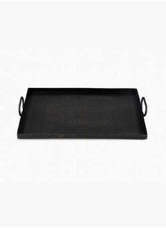 Buy Rectangular Black Tray With Handle in UAE