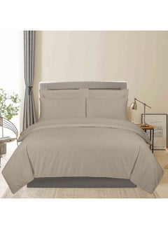 Buy Riva Satin 3-piece Comforter Set 230x260cm - Brown in UAE