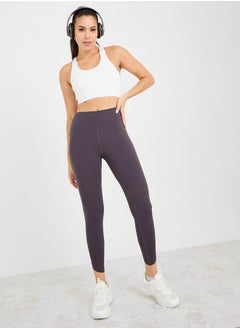 اشتري Waist Side Dip Stitch Detail Curved Hem Leggings في السعودية