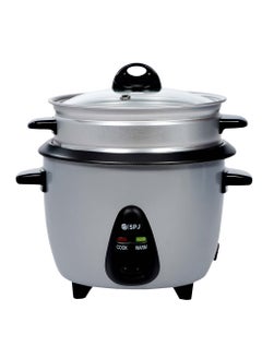 Buy SPJ 1 Liter Rice Cooker, Electric Rice Cooker, 477W Power Rice Cooker with Steamer, Tempered Glass Lid, Non-Stick Aluminum Inner Pot, Automatic Keep Warm Function, SILVER, RCU02-SL0102 in UAE