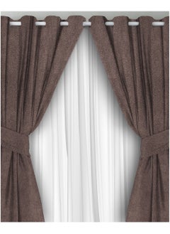 Buy Curtains House Ashly Semi Leather Soft Velour Fabric Steel Grommets For Living Rooms 1 Piece-140 x 280 cm in Egypt