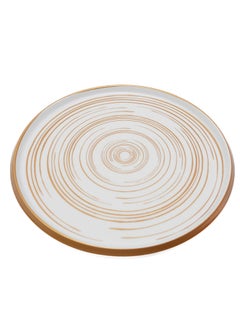 Buy Akdc Round Plate Melamine 11"With White With Golden Circle Decal in UAE