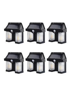 Buy Pack Of 6 Pcs Solar Outdoor Light Solar Motion Sensor Security Lights With 3 Lighting Modes Wireless Solar Wall Lights Waterproof Solar Powered Bulb Lights For Garden Home And Garage Use Black in UAE