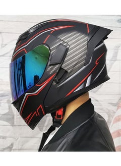 Buy New Double Mirror Helmet Semi Full Cover Four Seasons Motorcycle Helmet in Saudi Arabia