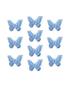 Buy Butterfly Lace Trim, KASTWAVE 3D Double Layers Organza Patches Butterfly Lace Fabric Sewing Embroidery, DIY for Party, Wedding, Bridal, Women, Dress Decoration (10pcs Blue Butterfly) in Saudi Arabia