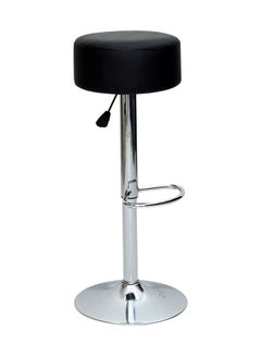 Buy Bar stool MH-218 with Faux Leather and Metal Base Adjustable Bar Chair For kitchen & Bar Counter or cafes, 360 Degree Rotating Seat Black in UAE
