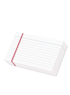 اشتري Ruled index card, 100 Pack White Lined Record Cards for Office School Note making, List Making, Revision Flash Cards, 5” x 3”, 240GSM في الامارات