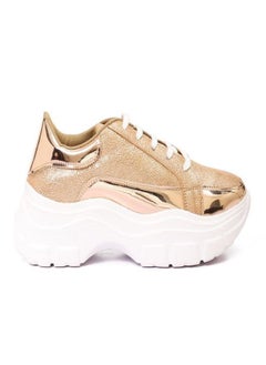 Buy Women Lace-up Sneaker-Gold in Egypt