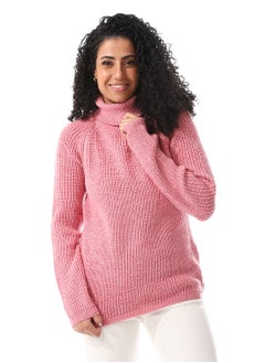 Buy Turtle Neck Slip On Knitted Pullover_Pink in Egypt