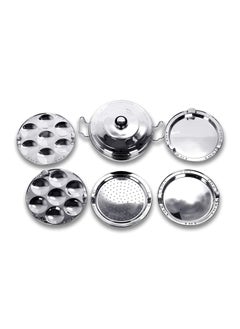 Buy Stainless Steel Idli Cooker Multi Kadai Steamer With Plate 2 Idli 2 Dhokla 1 Patra Momos 3 in 1 285 mm in UAE