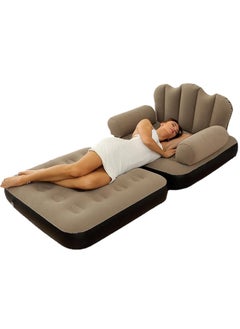 اشتري New Inflatable Chair Air Couch – 2-in-1 Sofa with L-Shaped Armrest & Multifunctional 5-in-1 Design في الامارات