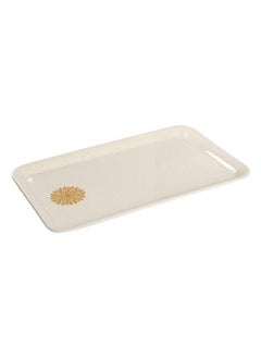 اشتري Yellow Leaves Melamine Comfort Tray, Medium - 30 x 19 cms في الامارات