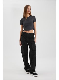 Buy Woman Straight Fit Cargo Woven Trousers in Egypt