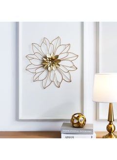 اشتري Petals Metal Wall Decor 45.7x45.7x1.9cm- Gold في الامارات