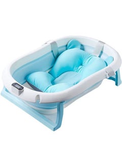 Buy Baby Folding Bathtub- Foldable Baby Bathtub with Temperature Sensing (Blue) in Saudi Arabia