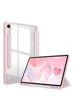 Buy Hybrid Slim Case for Samsung Galaxy Tab S9 FE 5G 10.9 Inch/Galaxy Tab S9 11 Inch 2023 with S Pen Holder, Shockproof Cover with Clear Transparent Back Shell, Auto Wake/Sleep (Pink) in Egypt