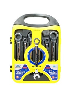 Buy Rachet Wrench Set Combination Wrench Spanner Set 8-19mm Ring & Open End Combination Spanners, Professional Repair Tool Set 7Pcs in Saudi Arabia