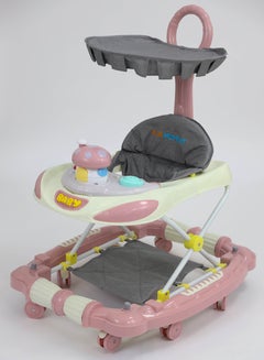 Buy Multifunctional Baby Walker with Padded Soft Seat - Pink in Saudi Arabia