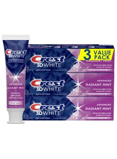 Buy Crest 3D White Toothpaste Radiant Mint, 3.8 Ounce (Pack of 3) in Saudi Arabia
