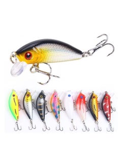 Buy 8Pcs Fishing Lures - Crank Bait Set, Deep Diving Wobblers Artificial Baits with 3D Eyes, Bass Lures for Freshwater and Saltwater Fishing in Saudi Arabia