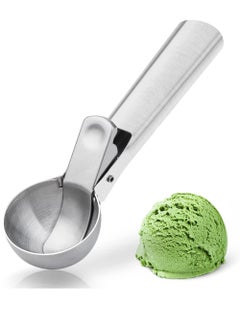 Buy Premium Ice Cream Scoop with Trigger Ice Cream Scooper Stainless Steel Heavy Duty Metal Icecream Scoop Silver in Saudi Arabia
