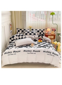 اشتري Four-piece cartoon skin-friendly and comfortable pure cotton Mickey Mouse bed sheet four-piece quilt cover في السعودية