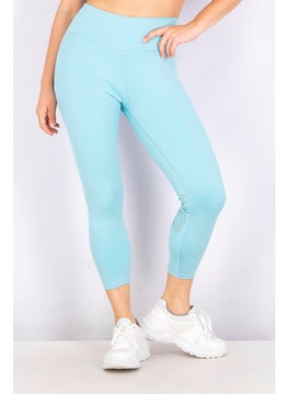 Buy Women Regular Fit Training Leggings, Turquoise in UAE