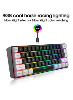 Buy 61 Keys RGB Mechanical Gaming Keyboard,60% Mini RGB Backlight Wired computer Keyboard Waterproof Small Compact 61 Keys Keyboard for PC/Mac Gamer, Typist,RGB LED Backlit in Saudi Arabia