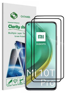 Buy 2 Pack For Xiaomi Mi 10T Pro 5G Screen Protector Tempered Glass Full Glue Back in UAE