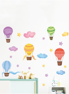 Buy Cartoon Hot Air Balloon Clouds Stars Children's Room Kindergarten Home Decoration PVC Wall Stickers in Saudi Arabia