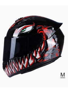 اشتري Motorcycle Helmet Full Face,Street Helmet Unisex Adult Cool Rider Equipment,Four Seasons Electric Bike Helmet,with Venom Pattern,Size M في السعودية