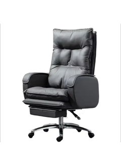 Buy Office Chair Boss Chair Adjustable Tilt High Backrest with Cushioned Seat Armrest Pedal PU Leather Executive Chair 60x50x115cm in Saudi Arabia