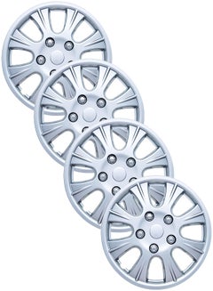 Buy EMTC Taiwan Wheel Cover Pack of 4 | 14" Inch | EM-3087 Silver Universal Nested Style in UAE