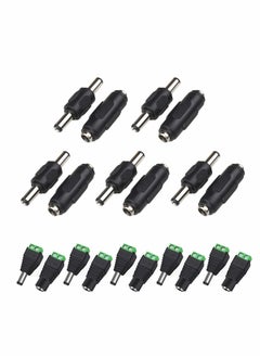 اشتري Adapter Plug 5.5 x 2.1mm DC Power Coupler, Male To Connector, Female to Connector + Barrel 12V and 20 Pcs في السعودية