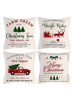 اشتري 4Pcs christmas pillow case pillow cover cushion cover for home decor 45*45cm في الامارات