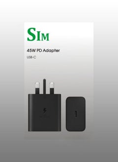 Buy 45W Power Adapter Compact Design USB-C Port Type-C to C Cable 5A in Saudi Arabia