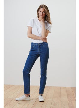 اشتري Women Regular Fit Washed Stretchable Denim, Blue في الامارات