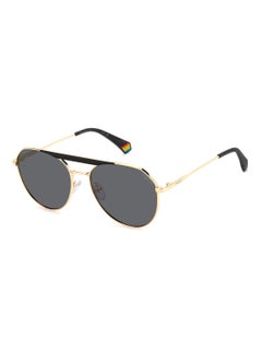 Buy Unisex Polarized Pilot Shape Metal Sunglasses Pld 6211/S/X Grey 52 - Lens Size: 51.6 Mm - Gold Blck_ in Saudi Arabia