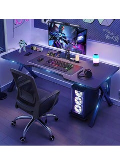 Buy Gaming Desk, 100CM Computer Desk, K-Shaped Gaming Table, PC Gaming Workstation Home Office Desks, Space-saving, Steel Frame Table Legs in Saudi Arabia