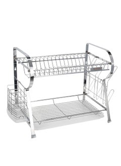 Buy Premium 2-Tier Dish Rack with Drip Tray – Durable and Rust-Resistant Dish Organizer in UAE