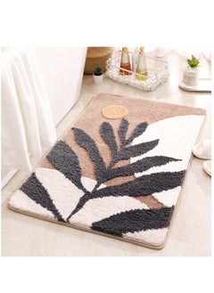 اشتري Bath Mat Non-Slip Soft Adorable Boho Floral Bath Rugs Machine Washable Bathtub Mat Water Absorbent Plush Shaggy Carpet Thick Bathroom Kitchen Floor Microfiber Doormat 40x60CM في الامارات