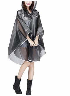 اشتري Raincoat, Rain Poncho for Adults, Women's Transparent Rain Poncho, Clear and Reusable Rain Resistant Poncho with Hoods and Sleeves for Travel, Festivals, Outdoors, Mountaineering في الامارات