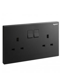 Buy Galion Black Double BS 13A Switch Socket in UAE