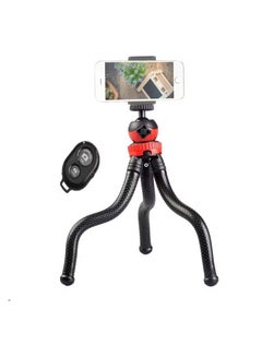 Buy Mini Flexible Tripod With Bluetooth Remote Octopus Spider Stand Holder,360° Ball Head, phone clip compatible with action Camera/DSLR camera/smartphone/Cell Phone With Bluetooth Remote Shutter in UAE