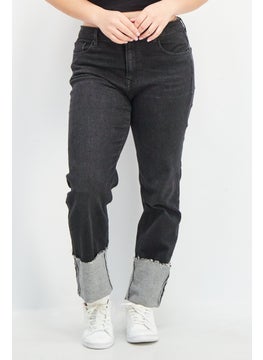 اشتري Women Straight Fit Wash Stretchable Denim Jeans, Black في السعودية