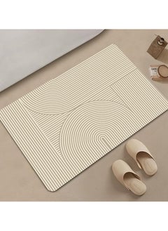 Buy Diatom Bath Mat Super Absorbent Bathtub Mat with Non Slip Anti Slip Bathroom Floor Mats and Quick Dry Bath Rug Thickened Soft Easier Clean Carpet 50 By 80 CM in UAE