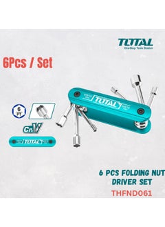 Buy Pocket Spanner Set 6 in 1 Folding Nut Driver Set Travelling Hiking Tool TOTAL THFND061 in Saudi Arabia