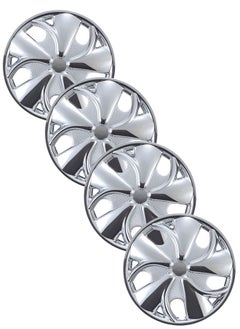 Buy Pack of 4 EM-3060 Taiwan Wheel Cover| 14" Inch | Chrome Carbon Universal Nested Style in UAE