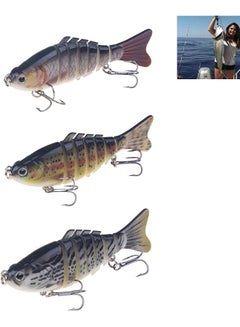 Animated Lures Fishing, Fishing Lures for Bass Trout with Hooks, Slow  Sinking Freshwater Saltwater Bass Fishing
